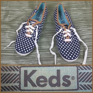 Keds Navy Polka Dot Sneakers like new sz 9